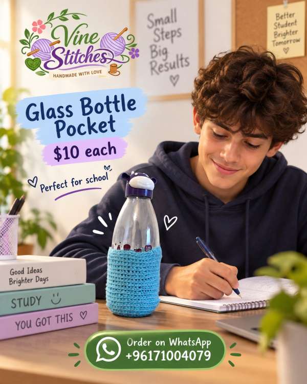 Glass Bottle Pocket – Blue Boy